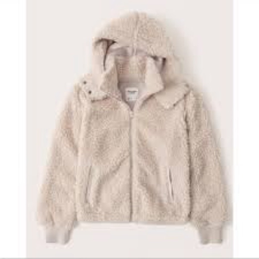 Abercrombie & Fitch Cream Teddy Jacket